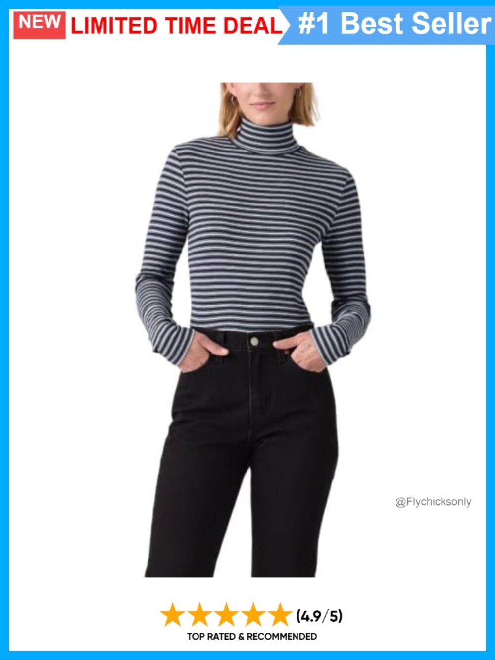 Womens Long Sleeve Layering Turtleneck Shirt Slim Fit Pullover Top